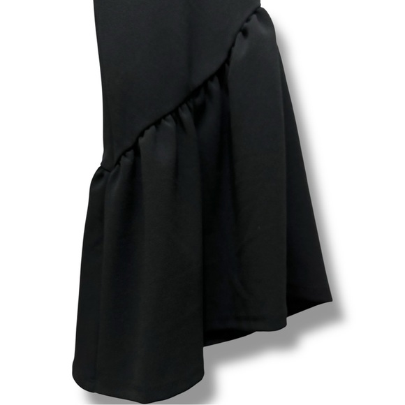 260 INC International Concepts | NWT Black Flare Leg Ruffle Hem Pants (Size 8) - Picture 4 of 14